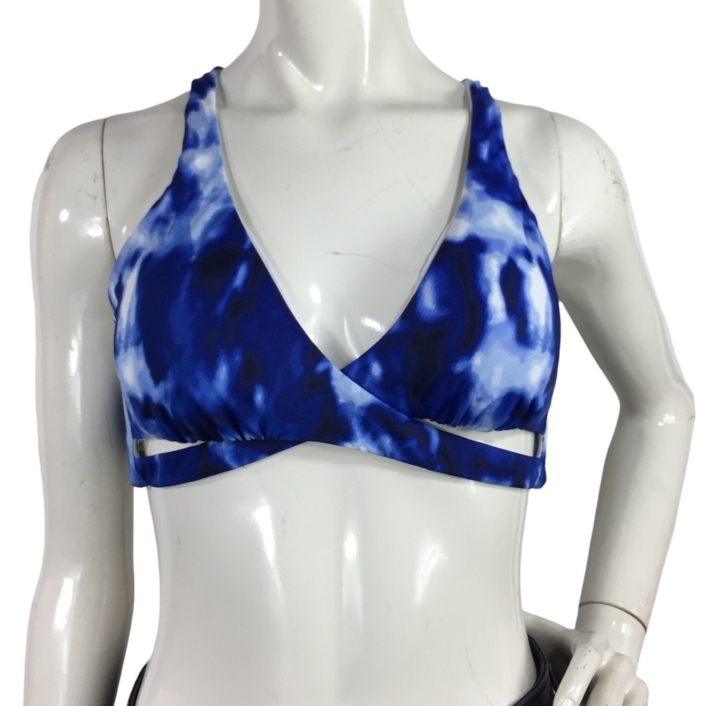 Lucky Brand Tie Dye Crossover Strappy Bikini Top Size M